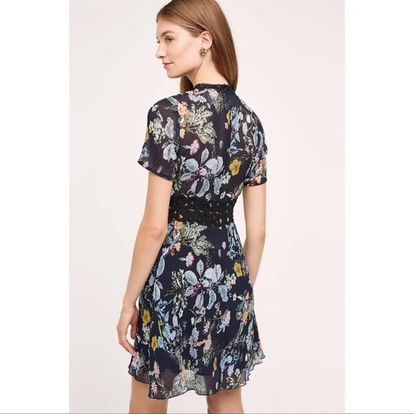Anthropologie Foxiedox Andora Farfara Floral Lace Mini Dress Sheer Size Small - Picture 4 of 15